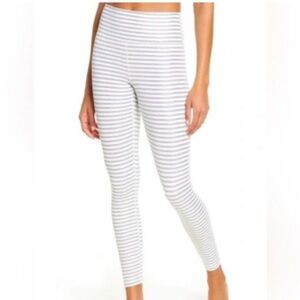 Spiritual Gangster Grey Stripe Essential High Waisted Yoga Leggings
